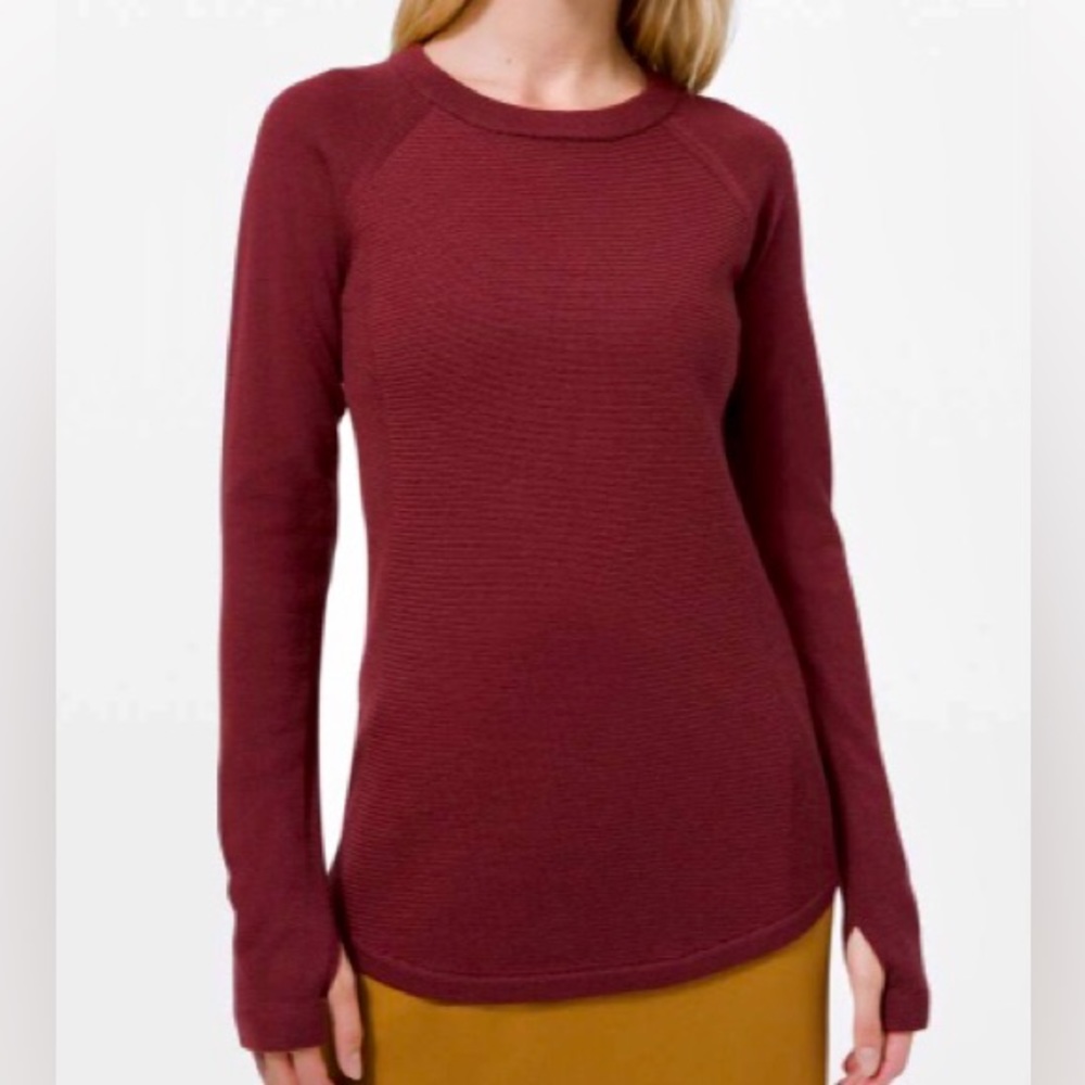 Lululemon Sit In Lotus Sweater burgundy size 6